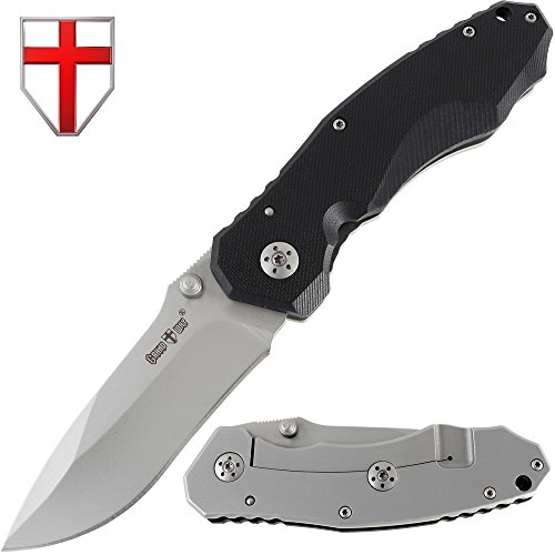 Tactical Pocket Knife - Folding Knife - EDC and Outdoor Classic Pocket Knives Stainless Steel Flipper Blade with G-10 Handle - Best Urban Tourist Fold Knife for Travel and Hiking Grand Way 01195