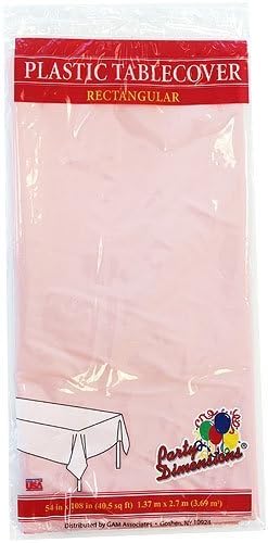 Plastic Party Tablecloths - Disposable, Rectangular Tablecovers - 4 Pack - Pink - By Party Dimensions