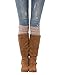 Womens Cable Knit Leg Warmers Long Knee High Knitted Crochet Boot Cuffs Button Socks