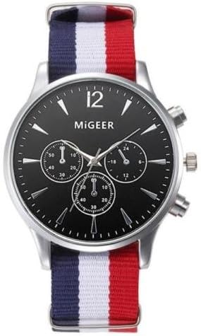 Watch Men - MIGEER Canvas Fabric Bracelet Watch Men's Wrist Analog Color of Article:Black