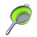 ZOER Kitchen Foldable Pasta Strainers,Collapsible Colanders with Handles,Space-Saver Folding Silicone Strainers Colander,Capacity of 2 quart (Green)