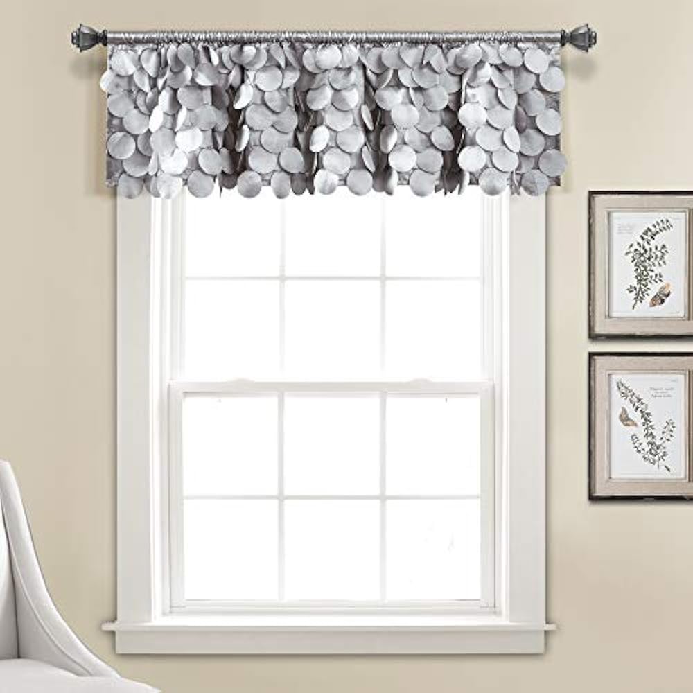 Lush Decor Dcor, Light Gray Gigi Valance Textured Window Kitchen