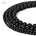 BEADNOVA Black Matte Onyx Beads Natural Crystal Beads Stone Gemstone Round Loose Energy Healing with Crystal Stretch Cord for Jewelry Making (10mm, 36-38pcs)