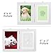White Personalized Dog or Cat Pet Memorial Frame Paw Prints Desk Photo Frame Modern Wall Hanging Double Picture Frames with Clay Imprint Kit Perfect Pets Keepsake - 5