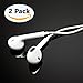 Earbuds , [2 Pack] tamACX Earphone In-Ear Headphone Stereo Headset with Mic/Remote Control for 7/7 Plus/6/6 Plus/6S/6S Plus,SE/5S/5C/5 Android Galaxy Edge S8 S7 S6 S5 S4 Note