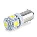 XT AUTO 6pcs Super Bright BA9 BA9s White 5-LED Bulb for RV Car Tail Backup Corner Side Marker Light