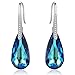 EleQueen 925 Sterling Silver CZ Teardrop Hook Dangle Earrings Made with Austrian Crystals, Valentine's Day/Mother's Day/Christmas Jewelry Gift
