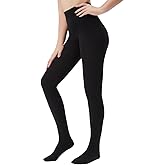 SAFSOU Fleece Lined Tights for Women, 120D Black Winter Opaque Warm Tights With Control Top