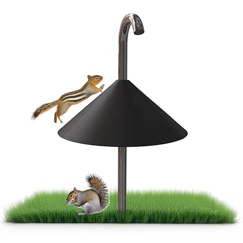Photo 1 of Predator Guard 19-Inch Squirrel Baffle for Bird Feeders - Larger Anti-Rust Galvanised Steel - Dual Hanging & Pole Mount Design - Squirrel & Raccoon Proof Barrier for Feeders