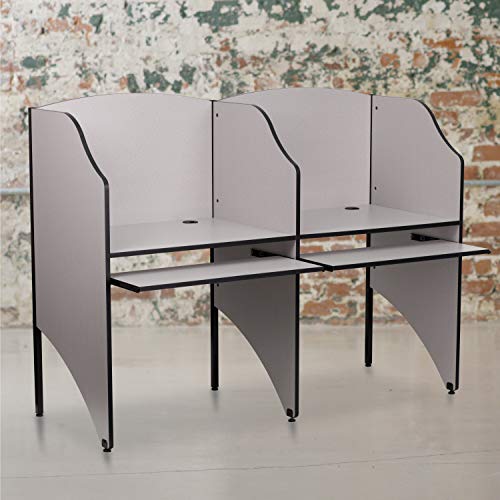 EMMA + OLIVER Starter Study Carrel in Nebula Grey
