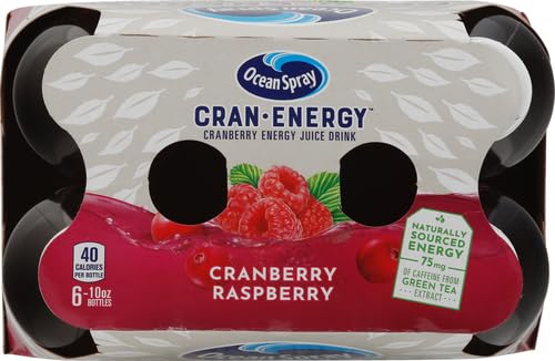 OCEAN SPRAY CRAN-ENERGY, CRANBERRY RASPBERRY ENERGY JUICE DRINK,10 FLUID OUNCE,6 COUNT
