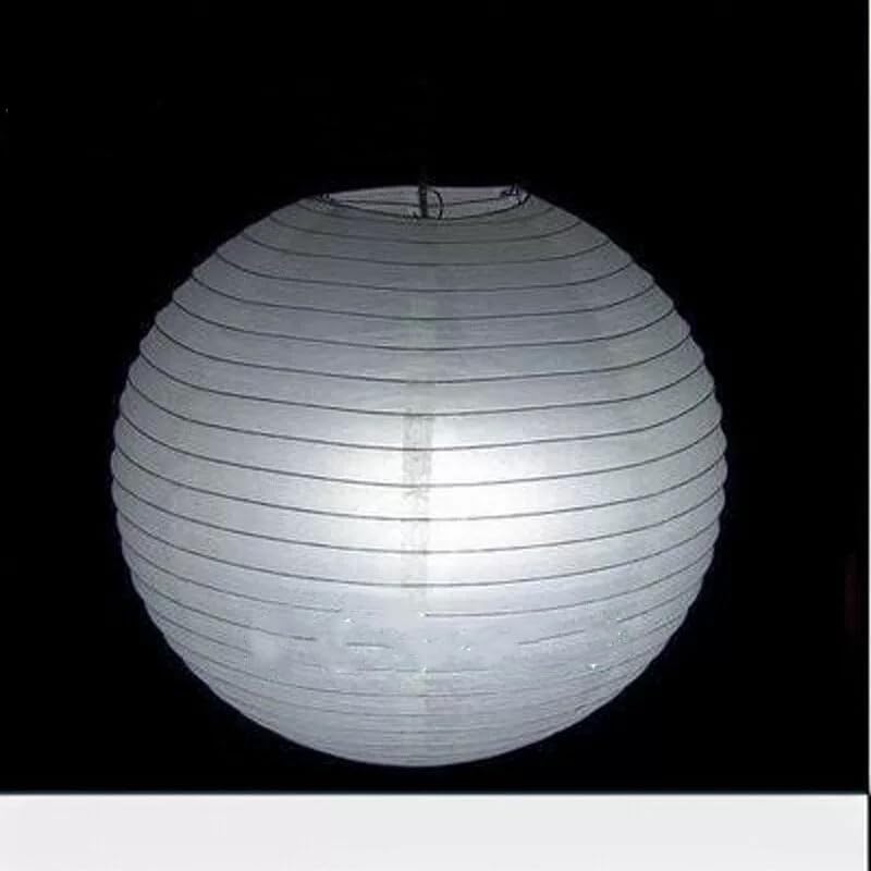 Photo 1 of (6 Packs) 12-Inch White Round Paper Lanterns with Led Light Decorative Chinese/Japanese Hanging Round Paper Lanterns Lamp for Birthday, Wedding, Christmas Xmas, Bridal, Home Decor, Party Decoration