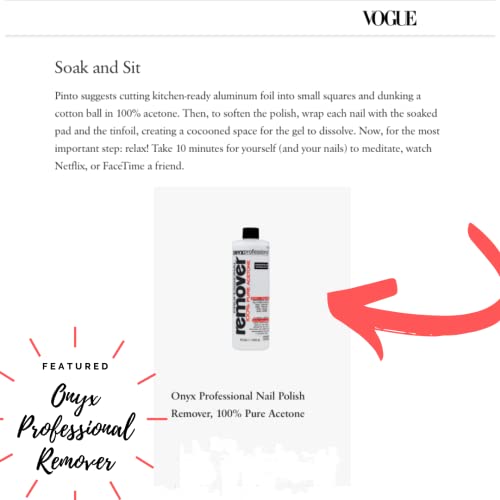 Onyx Professional 100 Acetone Nail Polish Remover Kit 16 Fl Oz. Bottle