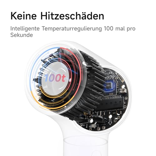 Laifen Neo Special Hair Dryer with Refillable Oil Infusion, 110,000 RPM for 3 Minutes Quick Drying, 200 Million Ion Hair Dryer, 58°C Care Mode, Includes Magnetic Care Nozzle & Straightening Nozzle (Onyx Black)