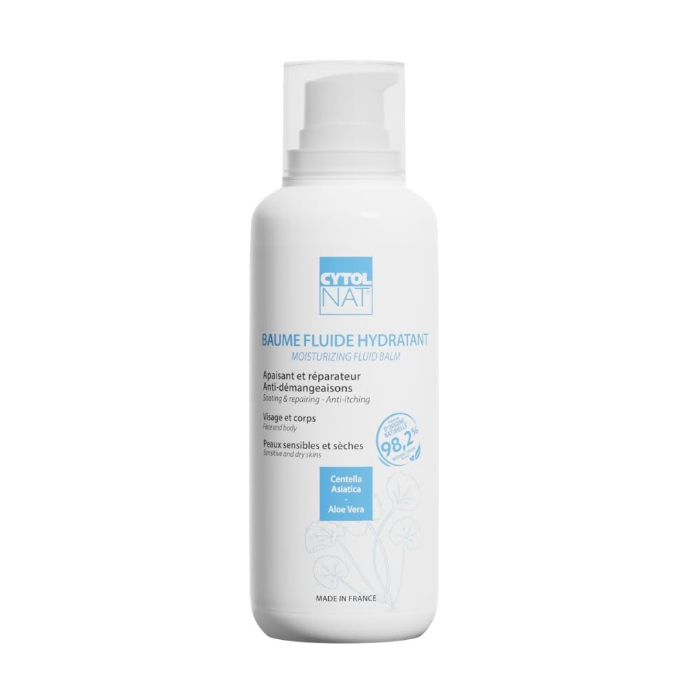 CYTOLNAT - Fluid Moisturising Balm - Moisturises, Soothes, Repairs, Anti-itching - Allows Immediate Dressing - Sensitive Skin - Face and Body - Natural Formula - 400 ml