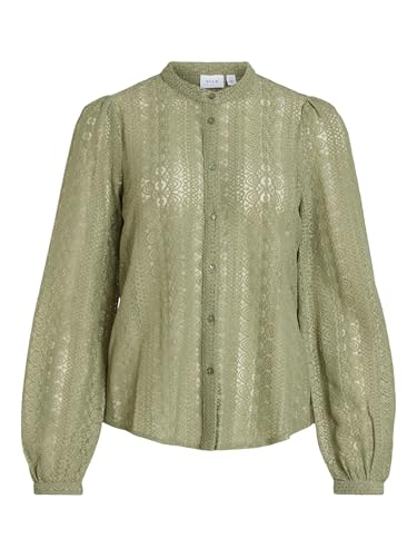 Vila Chemisier Vichikka en Dentelle L/S pour Femme, Vert Olive, S