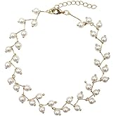 14K Gold Plated Choker Necklace for Women,Pearl Necklace,Pearl Choker Necklaces for Women,Tarnish Free Gold Jewelry