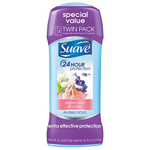 Suave Antiperspirant Deodorant, Sweet Pea 2.6 oz, Twin Pack