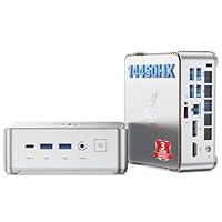 KAMRUI Hyper H2 Mini Gaming PC, in-tel Core i5-14450HX Mini Computers (10C/16T, 4.8GHz), 32GB RAM 1TB PCle4.0 SSD Micro Desktop PC, Triple 4K Display, USB Type-C, WiFi6, BT5.2, Business Office Home