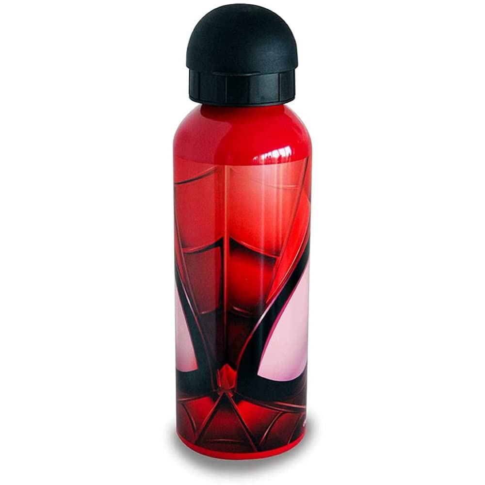 Spiderman Kids Aluminium Water Bottle BPA Free Pacifier Bottle Spout 500ml Black