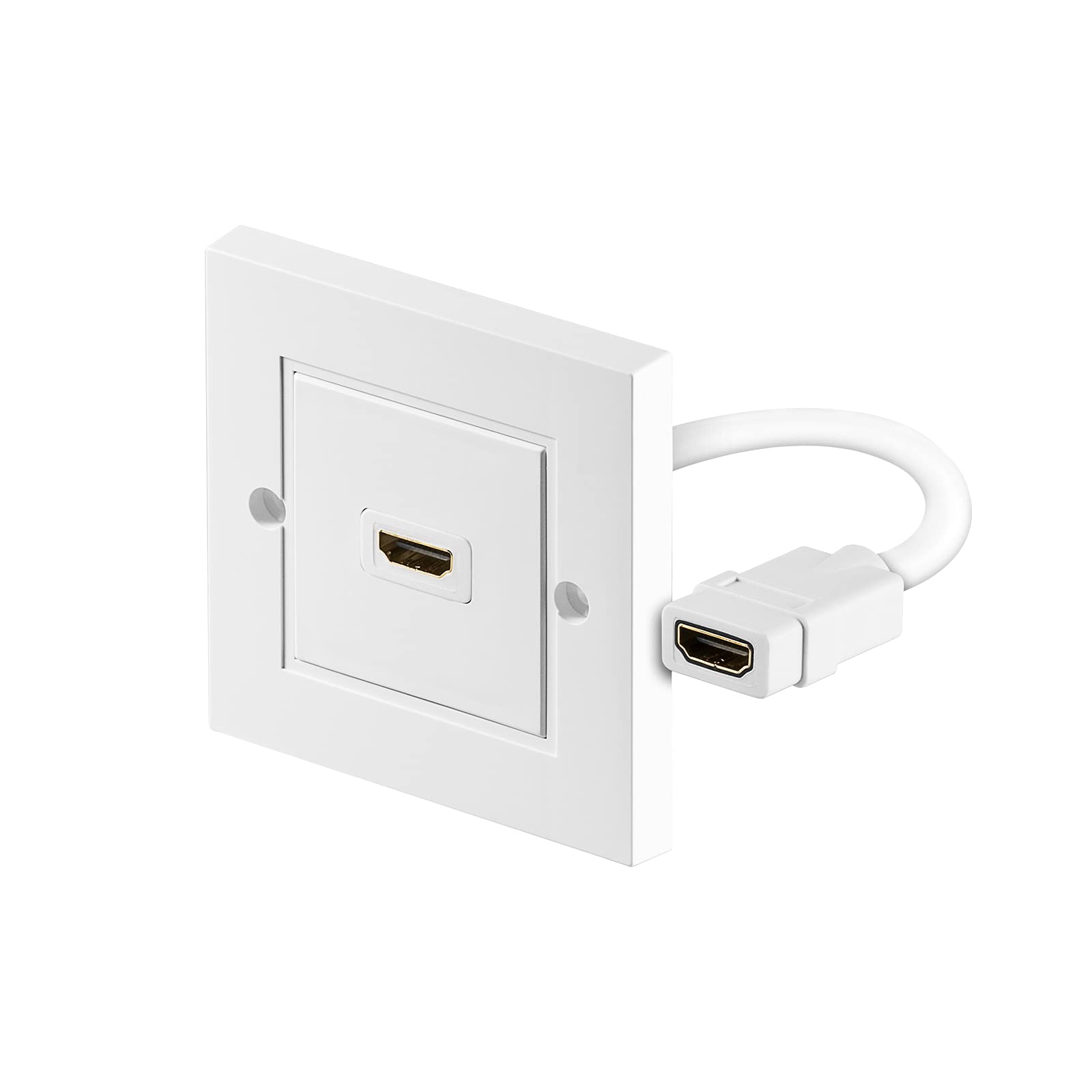 Goobay 51722 HDMI Wall Socket, Gold-plated, White