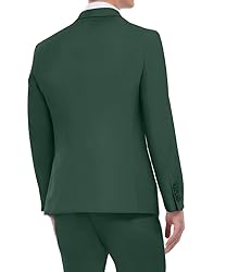 Men's Green Party Homcoming Suits Solid Blazer Vest
