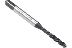 Boxonly Spiral Flute Thread Tap M3 x 0.5mm, for Processing Blind Holes and Sticky Materials, HSS Nitriding Coated, H2 Tolerance, Metric Machine Threading Tap Screw Thread Tapping Tool, 1pcs