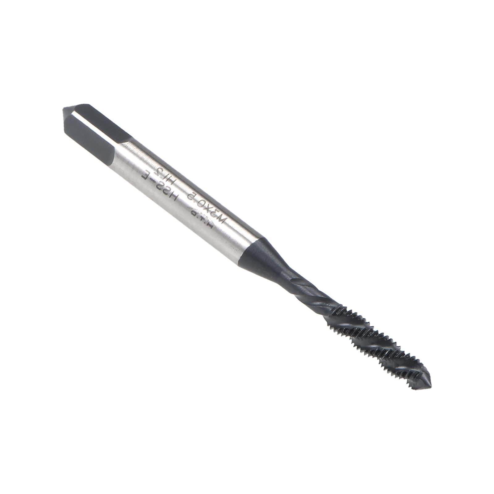 MACHSWON Spiral Flute Thread Tap M3 x 0.5mm, for Processing Blind Holes and Sticky Materials, H2 Tolerance, HSS Nitriding Coated, Metric Machine Threading Tap Screw Thread Tapping Tool, 1pcs