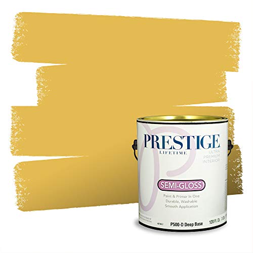 PRESTIGE Paints P500-D-3006-3AVP Paint and Primer In One, 1 gallon, Mustard Gla…