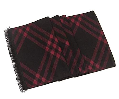 Lucky Leaf Women Men Winter Cozy Wool Warm Luxury Muffler Tartan