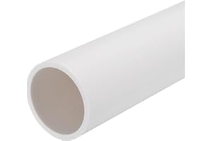 MECCANIXITY PVC Rigid Tube Round Pipe Hardware Tubing 42.6mm ID 50mm(2 inch) OD 350mm White High Impact for Water Pipe Crafts Cable Sleeve