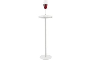 KJGKK Drink Table, Small Pedestal Side Table, Round Cocktail Table, End Table with Metal Base, for Small Spaces, Marble White