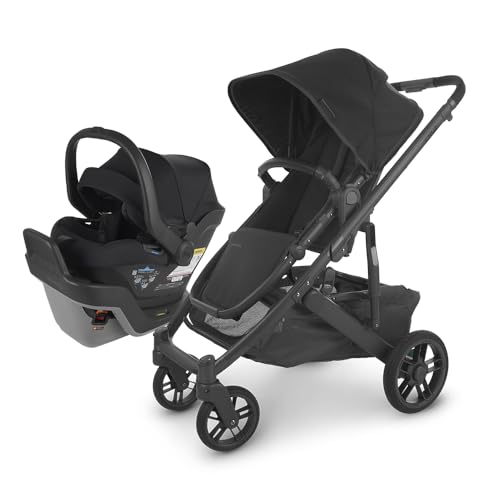 UPPAbaby Travel System, includes Cruz V2 Stroller + Mesa Max Car Seat Combo/Toddler Seat, Rain Shield, Storage Bag, Car Seat, Base + Robust Infant Insert Included/Jake (Charcoal)