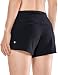 CRZ YOGA Women's Quick-Dry Athletic Sports Running Workout Shorts with Zip Pocket - 4 Inches Black 4''-R403 S