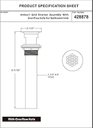 Grid Drain Strainer Assembly With Overflow for
