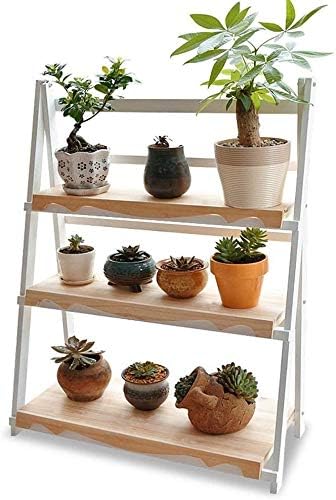 鉢植え スタンド 植物棚 園芸ラック 植木鉢スタンド プランタースタンドおしゃれ花台 花フラワーポットラックフラワーフラワーポットディスプレイスタンド の床に立って木製の屋外バルコニー多肉植物多機能装飾3階層のホームインテリアスタンドラックスタンドプラント