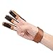 Krayney Adult Youth Archery Leather Gloves Finger Protector Shooting Hunting Arrow Bow Archery Protective Gear Accessories (Brown-Youth Size)
