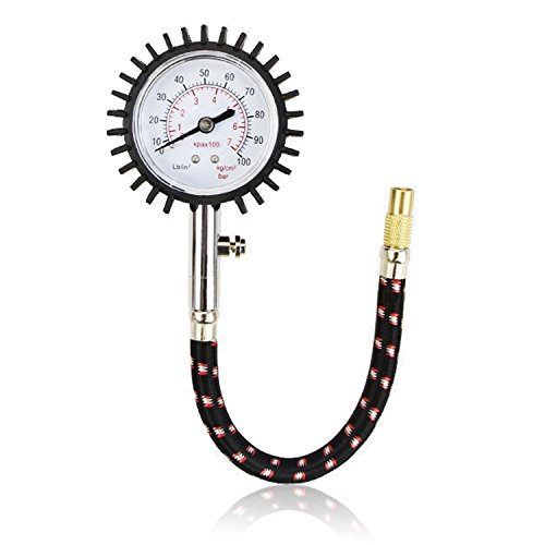 Tire Pressure Gauge, PhotonDynamic Heavy Duty Best For Car & Motorcycle - 100 PSI