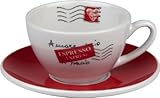 Konitz Coffee Bar Amore Mio No.3 Cafe Creme Cups/Saucers, Set of 4