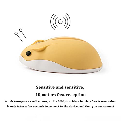ZXQZ Mice Wireless Mouse, Cute Hamster Shaped Computer Mice, 1200DPI Portable USB Cordless Mouse