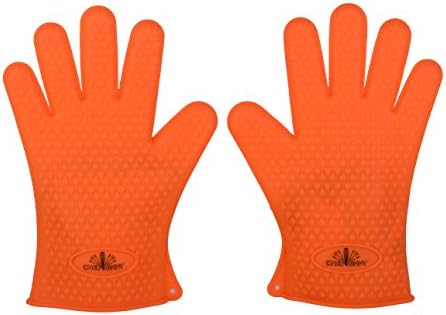 Chef Vinny Professional Silicone Oven Gloves (Orange)