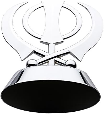 Universal World Silver Color Khanda For Car Dashboard