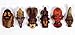 Handpainted Poly Stone African Mask Arts Assorted Magnet (Set of 6 B)