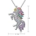 Myhouse Women Girls Beautiful Rhinestone Unicorn Necklace Sweater Chain Pendant Alloy Gifts Charms Findings