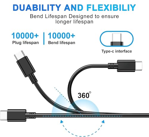 65W USB C Charger, Lenovo Laptop Charger for Lenovo ThinkPad X1 Carbon T14 T15 T480 T480s T490 T580 T590 E14 E15 E480 E580 E590 X13 X380 L13 L14 L15 Chromebook C330 S330 300e Yoga Type C Power Supply