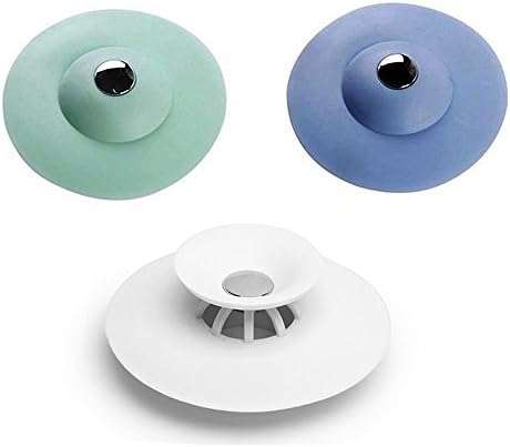 Silicone Drain Stopper 3PCS Creative 2 in 1 Deodorant Sink Bathtub Strainers &amp; Bathroom Hair Catcher, Shower Drain Plug Protector Strainer Floor Filter Cover Clog for Kitchen Tub (Colorful)