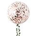 Letsparty BCARICH 36 inch Rose Gold Confetti Balloons, Jumbo Round Balloons for Party Decorations or Festival - 5pcs