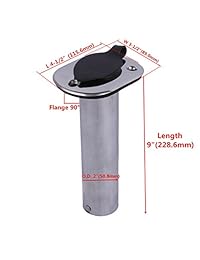 Soporte de caña de pescar de acero inoxidable de 90 grados   9 "Flush Mount inc inc UV Liner de PVC (2PCS)