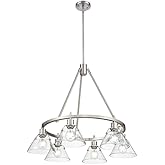 Golden Lighting 3306-6 PW-CLR Orwell - 6 Light Chandelier-20.38 Inches Tall and 29 Inches Wide, Finish Color: Pewter, Shade C