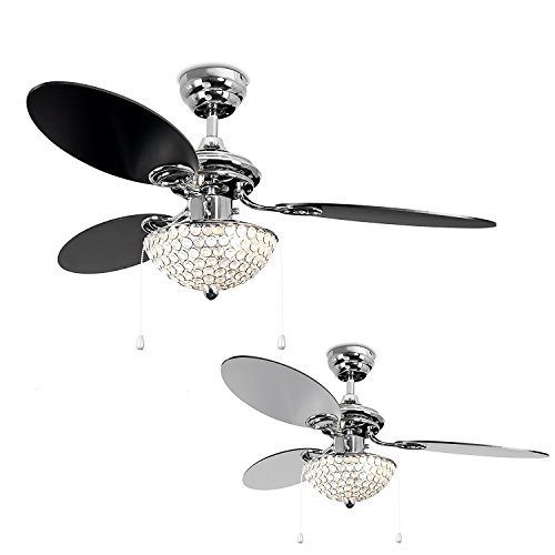 Minisun 42 106cm Modern Chrome Ceiling Fan With Silver Black